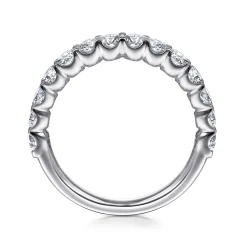 Clearance Gabriel & Co. Sorrento - Platinum Shared Prong Set Diamond Wedding Band - 1 ct