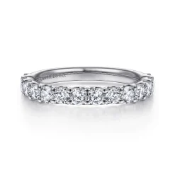 Clearance Gabriel & Co. Sorrento - Platinum Shared Prong Set Diamond Wedding Band - 1 ct