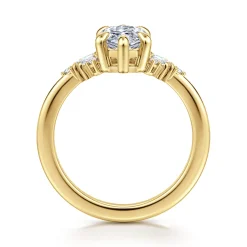 Discount Gabriel & Co. Splendid - 14K Yellow Gold 6 Prong Marquise Shape Diamond Engagement Ring