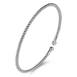 Best Gabriel & Co. Split 14K White Gold Beaded Bujukan Bangle
