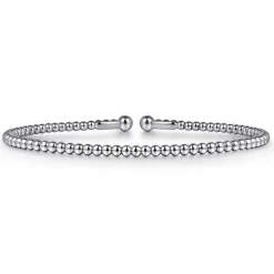 Best Gabriel & Co. Split 14K White Gold Beaded Bujukan Bangle