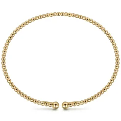 Best Gabriel & Co. Split 14K Yellow Gold Beaded Bujukan Bangle