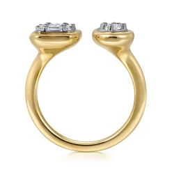 New Gabriel & Co. Stackable Open Ring 14K White and Yellow Gold Diamond 0.4ct