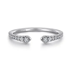 Hot Gabriel & Co. Stackable Open Ring 14K White Gold Diamond 0.16ct