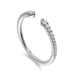 Hot Gabriel & Co. Stackable Open Ring 14K White Gold Diamond 0.16ct