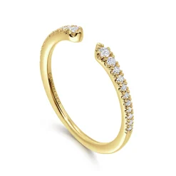 Best Gabriel & Co. Stackable Open Ring 14K Yellow Gold Diamond 0.16ct