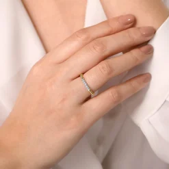 Gabriel & Co. Stackable Ring 14K White and Yellow Gold Diamond 0.11ct Bujukan