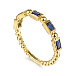 Outlet Gabriel & Co. Stackable Ring 14K Yellow Gold Blue Sapphire