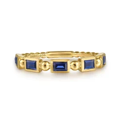 Outlet Gabriel & Co. Stackable Ring 14K Yellow Gold Blue Sapphire