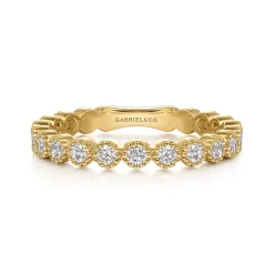Sale Gabriel & Co. Stackable Ring 14K Yellow Gold Diamond 0.55ct