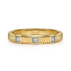 Hot Gabriel & Co. Stackable Ring 14K Yellow Gold Diamond 0.04ct
