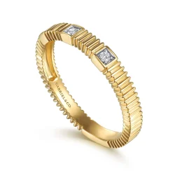 Hot Gabriel & Co. Stackable Ring 14K Yellow Gold Diamond 0.04ct