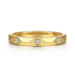 Best Gabriel & Co. Stackable Ring 14K Yellow Gold Diamond 0.04ct