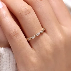 Discount Gabriel & Co. Stackable Ring 14K Yellow Gold Diamond 0.11ct Bujukan