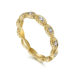 Discount Gabriel & Co. Stackable Ring 14K Yellow Gold Diamond 0.11ct Bujukan