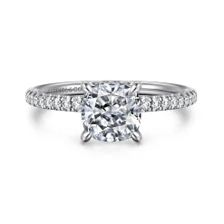 Clearance Gabriel & Co. Stasia - 14K White Gold Cushion Cut Diamond Engagement Ring