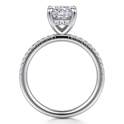 Clearance Gabriel & Co. Stasia - 14K White Gold Cushion Cut Diamond Engagement Ring