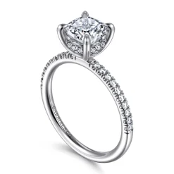 Clearance Gabriel & Co. Stasia - 14K White Gold Cushion Cut Diamond Engagement Ring