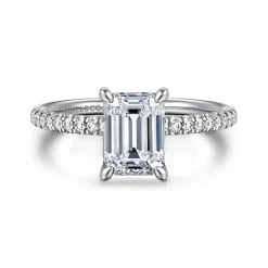 Outlet Gabriel & Co. Stasia - 14K White Gold Emerald Cut Diamond Engagement Ring