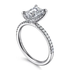 Outlet Gabriel & Co. Stasia - 14K White Gold Emerald Cut Diamond Engagement Ring