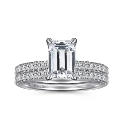 Outlet Gabriel & Co. Stasia - 14K White Gold Emerald Cut Diamond Engagement Ring