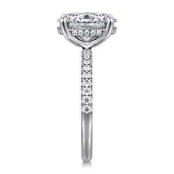 Best Gabriel & Co. Stasia - 14K White Gold Oval Cut Diamond Engagement Ring