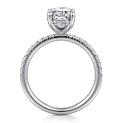 Best Gabriel & Co. Stasia - 14K White Gold Oval Cut Diamond Engagement Ring