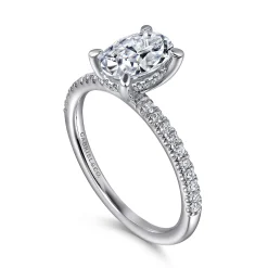 Hot Gabriel & Co. Stasia - 14K White Gold Oval Cut Diamond Engagement Ring