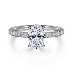 Hot Gabriel & Co. Stasia - 14K White Gold Oval Cut Diamond Engagement Ring