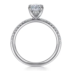 Hot Gabriel & Co. Stasia - 14K White Gold Oval Cut Diamond Engagement Ring