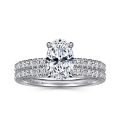 Hot Gabriel & Co. Stasia - 14K White Gold Oval Cut Diamond Engagement Ring
