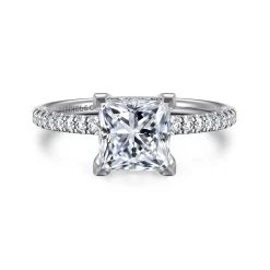 Outlet Gabriel & Co. Stasia - 14K White Gold Princess Cut Diamond Engagement Ring