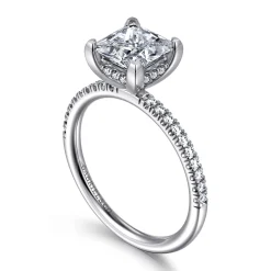 Outlet Gabriel & Co. Stasia - 14K White Gold Princess Cut Diamond Engagement Ring