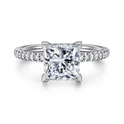 Clearance Gabriel & Co. Stasia - 14K White Gold Princess Cut Diamond Engagement Ring
