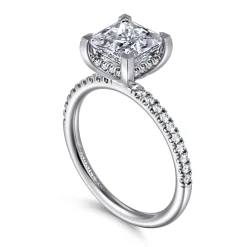 Clearance Gabriel & Co. Stasia - 14K White Gold Princess Cut Diamond Engagement Ring
