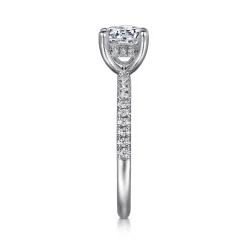Best Gabriel & Co. Stasia - 14K White Gold Round Cut Diamond Engagement Ring