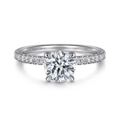 Outlet Gabriel & Co. Stasia - 14K White Gold Round Cut Diamond Engagement Ring