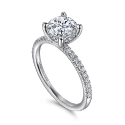 Outlet Gabriel & Co. Stasia - 14K White Gold Round Cut Diamond Engagement Ring