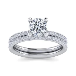Outlet Gabriel & Co. Stasia - 14K White Gold Round Cut Diamond Engagement Ring