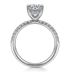 Hot Gabriel & Co. Stasia - 14K White Gold Round Cut Diamond Engagement Ring