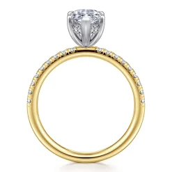 Clearance Gabriel & Co. Stasia - 14K White-Yellow Gold Marquise Shape Diamond Engagement Ring