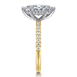Clearance Gabriel & Co. Stasia - 14K White-Yellow Gold Marquise Shape Diamond Engagement Ring
