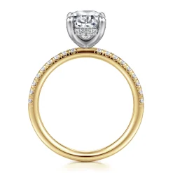 Outlet Gabriel & Co. Stasia - 14K White-Yellow Gold Oval Cut Diamond Engagement Ring