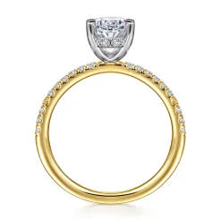 Hot Gabriel & Co. Stasia - 14K White-Yellow Gold Oval Diamond Engagement Ring