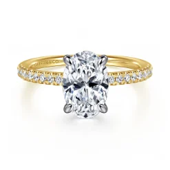 Hot Gabriel & Co. Stasia - 14K White-Yellow Gold Oval Diamond Engagement Ring
