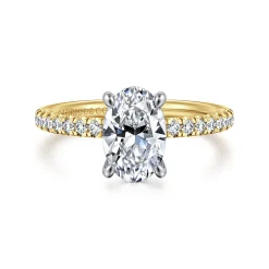 Gabriel & Co. Stasia - 14K White-Yellow Gold Oval Cut Diamond Engagement Ring