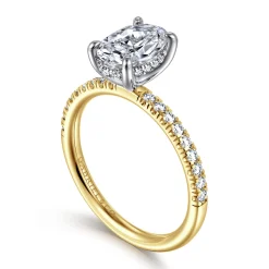 Gabriel & Co. Stasia - 14K White-Yellow Gold Oval Cut Diamond Engagement Ring