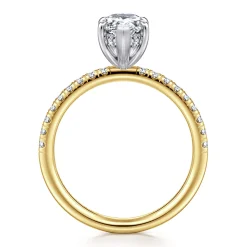Best Gabriel & Co. Stasia - 14K White-Yellow Gold Pear Shape Diamond Engagement Ring