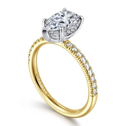 Best Gabriel & Co. Stasia - 14K White-Yellow Gold Pear Shape Diamond Engagement Ring