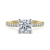 Best Gabriel & Co. Stasia - 14K White-Yellow Gold Round Cut Diamond Engagement Ring